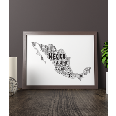 Personalised Mexico Word Art Map