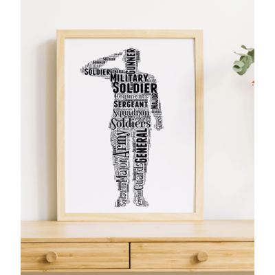 Personalised Army Soldier Word Art Picture Frame Gift