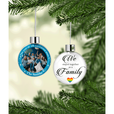 2020 Lockdown - Family Christmas Photo Baubles