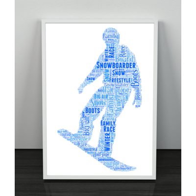 Snowboarding Word Art - Personalised Snowboarder Gift