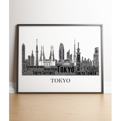 Personalised Tokyo Skyline Word Art