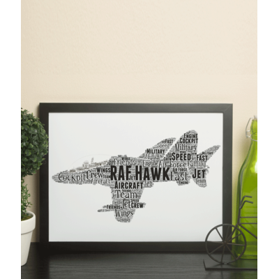 RAF Hawk Jet - Personalised Word Art Print