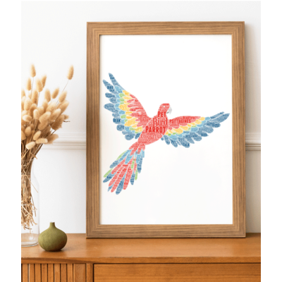 Personalised Parrot Word Art Picture