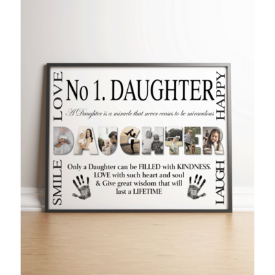 No 1 DAUGHTER Personalised Photo Collage Frame Gift