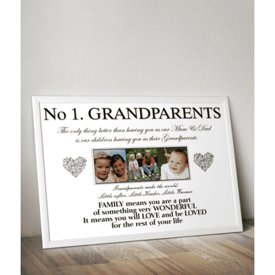 No 1 Grandparents Personalised Photo Collage Picture Frame Gift