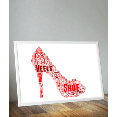 Stiletto Shoe Word Art Print
