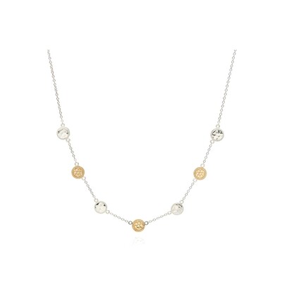 ANNA BECK Hammered Station Necklace Gold & Silver