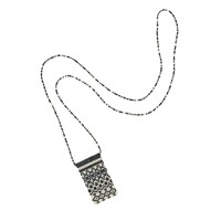Image of Alhambra Beaded Necklace - Black & Cream