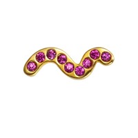 Image of Snaky Crystal Earring - Gold & Pink