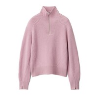 Pierce Cashmere Half Zip Sweater - Light Pink