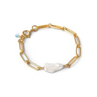 Image of Viola Fresh Water Pearl Chain Bracelet - Gold