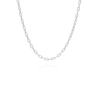 Image of Elongated Oval Chain Necklace -Silver