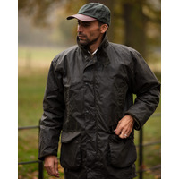 Image of Walker & Hawkes - Mens 100% Waxed Cotton Greendale 3-1 Padded Jacket - Small Brown