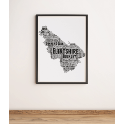 Flintshire - Personalised Word Art Map