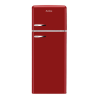 Image of Amica FDR2213R Retro 55cm Double Door Fridge Freezer in Red