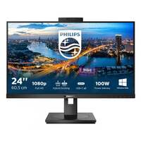 Image of PHILIPS 24",Black, LCD Monitor, Full HD, Speakers, Height Adjust