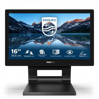 PHILIPS 16", Black, LCD Monitor,HD, Speakers, Height Adjustable,