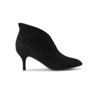 Image of Valentine Low Cut Suede Heel Shoe Boot - Black