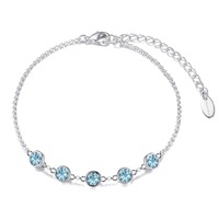 Image of Light Blue Crystal Chain Bracelet Created with Swarovski&#174; Crystals