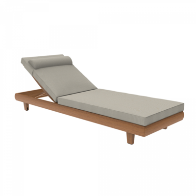 Alexander Rose Outdoor Sorrento Teak Adjustable Sunbed with Cushion, Grafito
