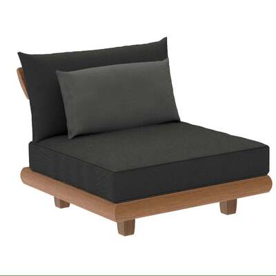 Alexander Rose Outdoor Sorrento Lounge Middle Modular Chair with Cushion, Kvadrat Stormk