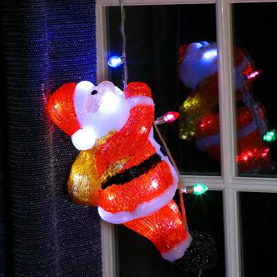 Noma Christmas 30cm Acrylic Climbing Santa with String Lights