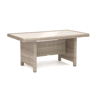 Kettler Palma Oyster Wicker Casual Dining Glass Top Table