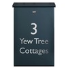 Image of Compact Personalised Letterbox in Anthracite Grey - Pluto