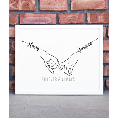 Forever and Always Couples Gift - Personalised Print