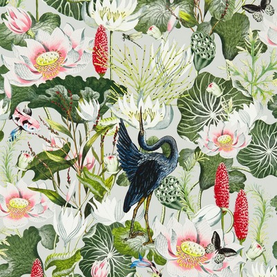 Wedgwood Botanical Wonders Waterlily Wallpaper Dove Grey W0137/02