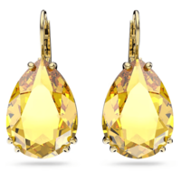 Image of Swarovski Millenia earrings, Pear cut crystal, Yellow, Gold-tone plated, 5619495