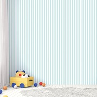 Image of Tiny Tots 2 Regency Stripe Wallpaper Turquoise Galerie G78406