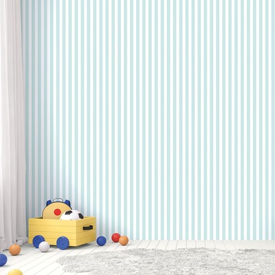 Tiny Tots 2 Regency Stripe Wallpaper Turquoise Galerie G78406