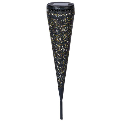 Solar Powered LED Garden Torch Light with Flower Pattern - Single