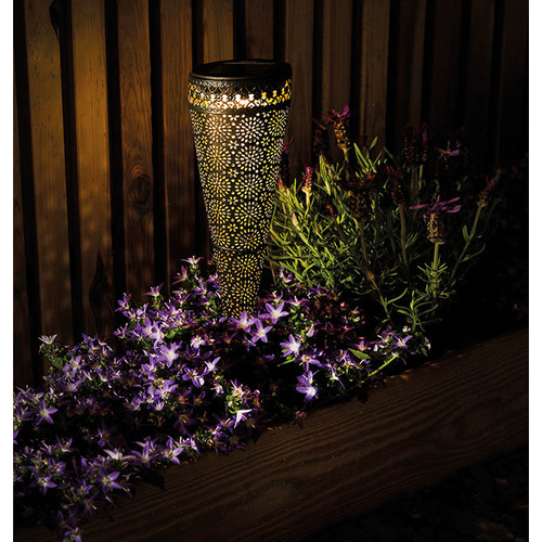 Solar Powered LED Garden Torch Light with Flower Pattern - Single