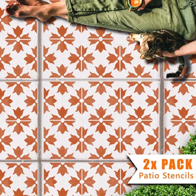 Armilla Patio Stencil - Rectangle Slabs - 1.5x Large Pattern / 1 pack (1 stencil)