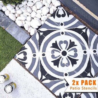 Canterbury Patio Stencil - Square Slabs - 600mm - 1x Large Pattern / 2 pack (2 stencils)