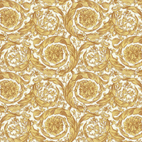 Image of Versace Barocco Flower Wallpaper Gold / Cream 10m x 70cm 36692-5