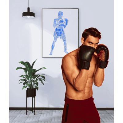 Personalised Boxer Word Art Print - Boxing Gift
