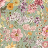 Image of Wildflowers Wallpaper Sage Grandeco A61601