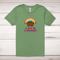 A Gay In A Manger Adult T-Shirt
