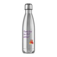 Thank God The HRT Worked! Water Bottle – Silver, One