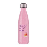 Thank God The HRT Worked! Water Bottle – Pink Glitter, One