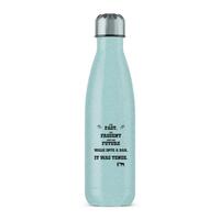 The Past, The Present & The Future Water Bottle – Blue Glitter, One