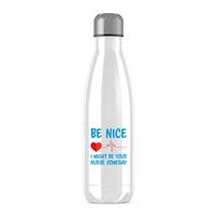 Be Nice Water Bottle – White, One
