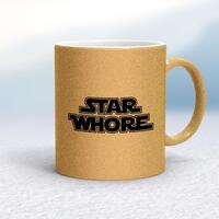 Star Whore Mug – Gold Glitter/White, 10oz