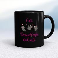 Cats, Because People Are Cunts Mug – Black/Black, 10oz