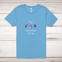 Dogs, Because People Are Dicks Adult T-Shirt – Ocean Blue, Medium