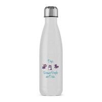 Dogs, Because People Are Dicks Water Bottle – Silver Glitter, One