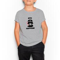 Sith Happens Kid’s T-Shirt – Grey, Extra Small